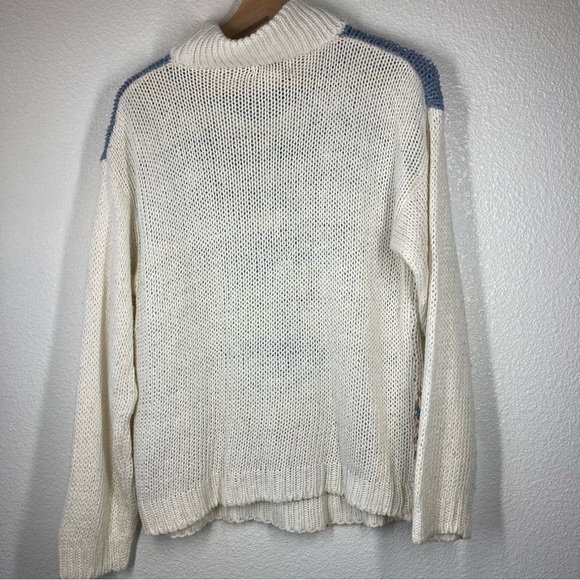 Vintage 80s Knit Sweater Grandma Cottagecore Medium hand knit Floral colterbay - Picture 11 of 12